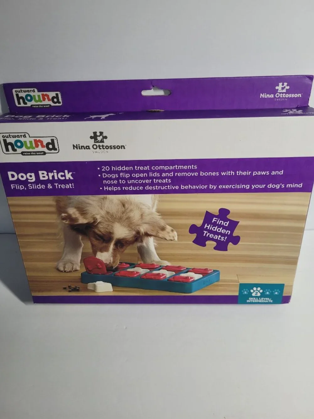 Outward Hound by Nina Ottosson Dog Brick Treat Puzzle Enrichment Toy Level 2 Int